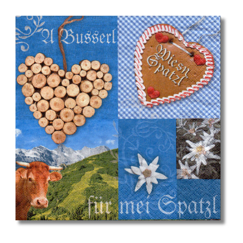 Motivservietten herz alpen - motivservietten,