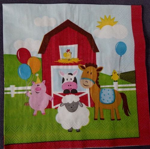 Servietten bauernhof tiere - 4,