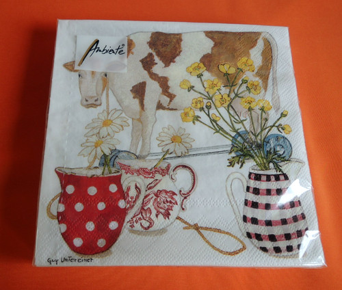 Servietten kuh blumen vasen - 20,